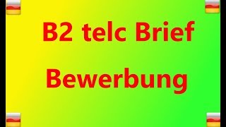 Bewerbung Brief telc B2 