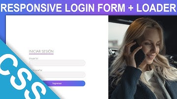 Diseña un Login Form Responsive, elegante y llamativo con CSS, HTML y JavaScript muy fácil + Loader
