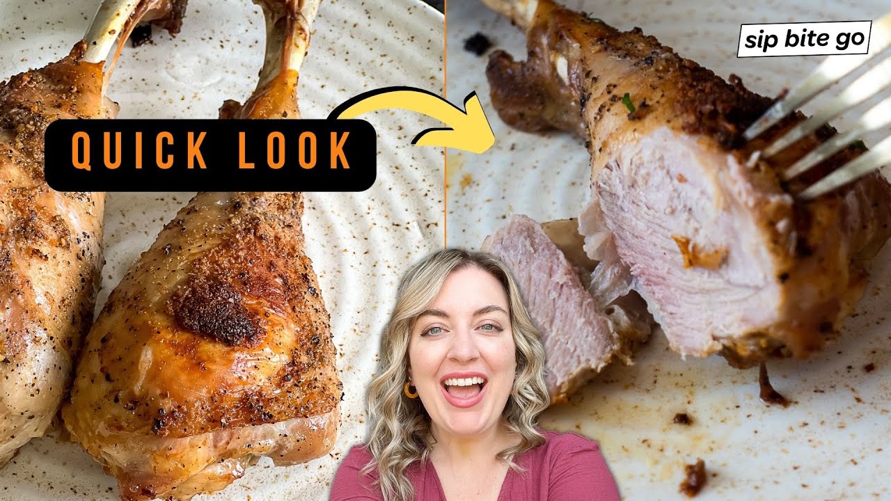 Air Fryer Turkey Legs (BBQ Disney Copycat Recipe) - Sip Bite Go