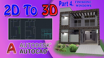 How Convert 2D to 3D AutoCAD Tutorial Part 4 Easy Tips & Tricks Finishing Windows With Out 3Ds Max
