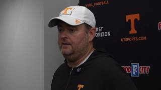 Coach Heupel gives presser after Edrees Farooqs season-ending injury