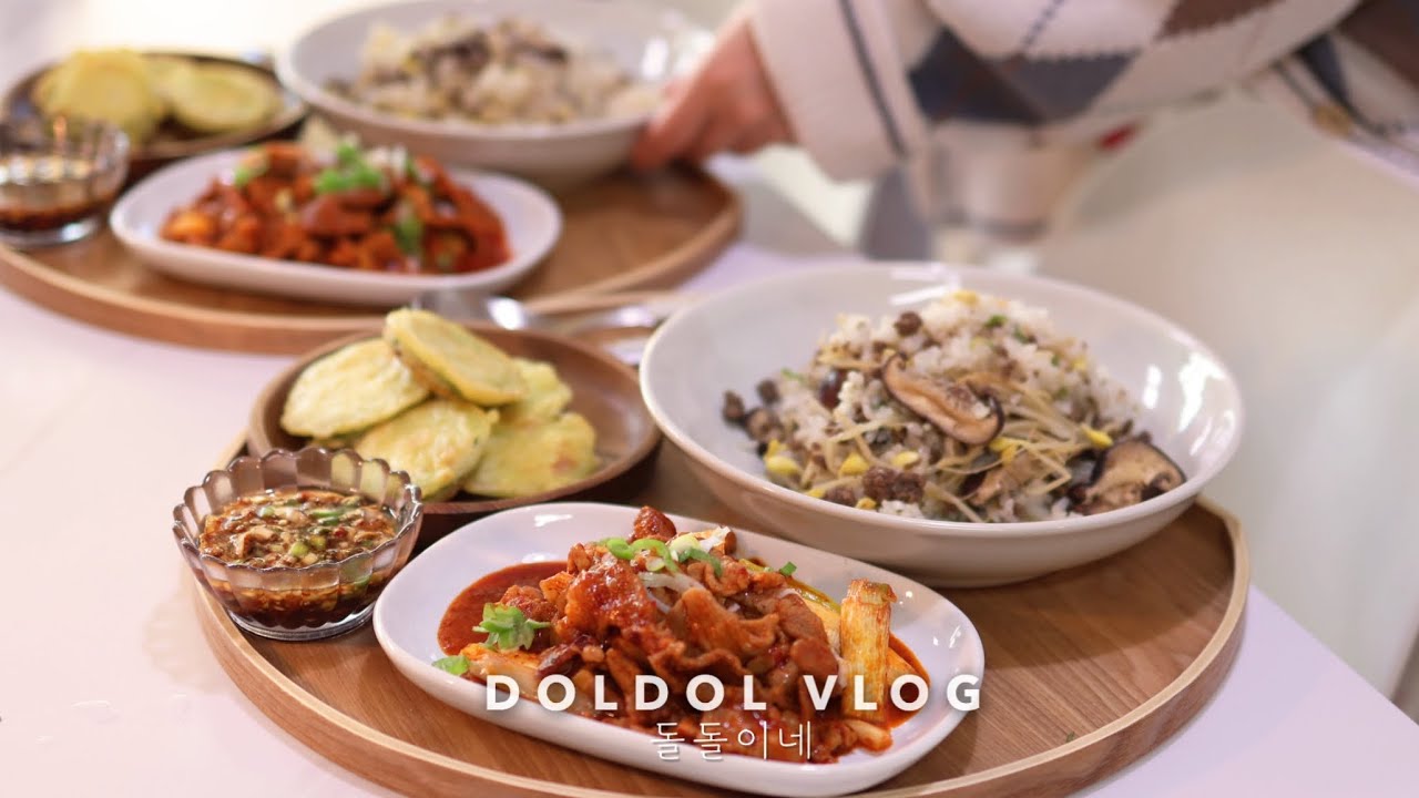 추운 겨울 날 포근한 아침밥 | 한식 3번 & 빵 1번ㅣ등갈비김치찜, 콩나물밥, 계란 김밥, 크라상샌드위치