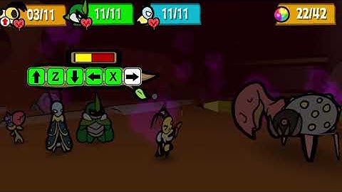 (Bug Fables) Defeating Dead Lander Gamma in 1 turn (Hard Mode)