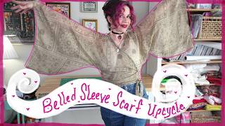 How to Turn a Scarf into a Belled Sleeve Wrap Top Tutorial / Pretty Little Scarves