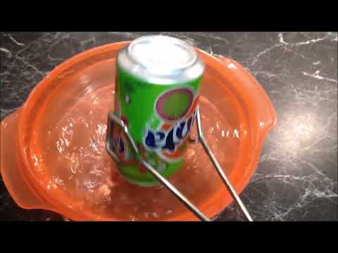 Imploding soda can