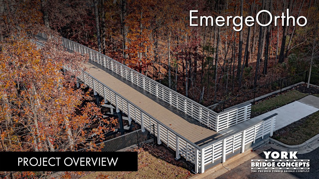 EmergeOrtho Timber Pedestrian Bridge Raleigh, North Carolina Bridge Builder York Bridge