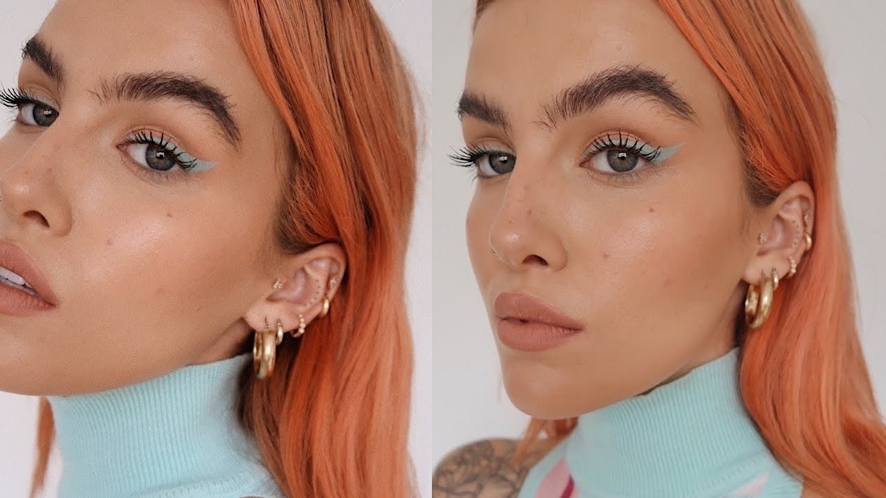 wearable coloured liner and glossy skin