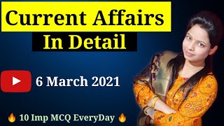 6 March 2021 Current Affairs | Daily Current Affairs |  Current Affairs In Hindi