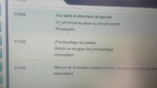 code defaut p2265 p1352 p1536  #بيجو