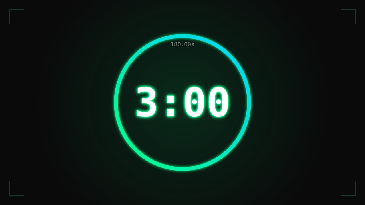 3 Minute Countdown Timer – SILENT – 4K - 60FPS - YouTube