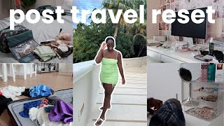 POST TRAVEL RESET VLOG 🫧 resetting after trips: cleaning + unpacking