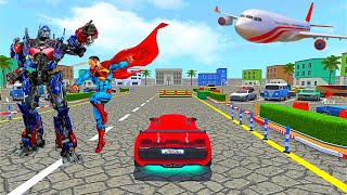 슈퍼맨 대 로봇 자동차 주차 학교 재미 - BEST 2021 자동차 시뮬레이터 게임 Android/IOS 게임 플레이 screenshot 5