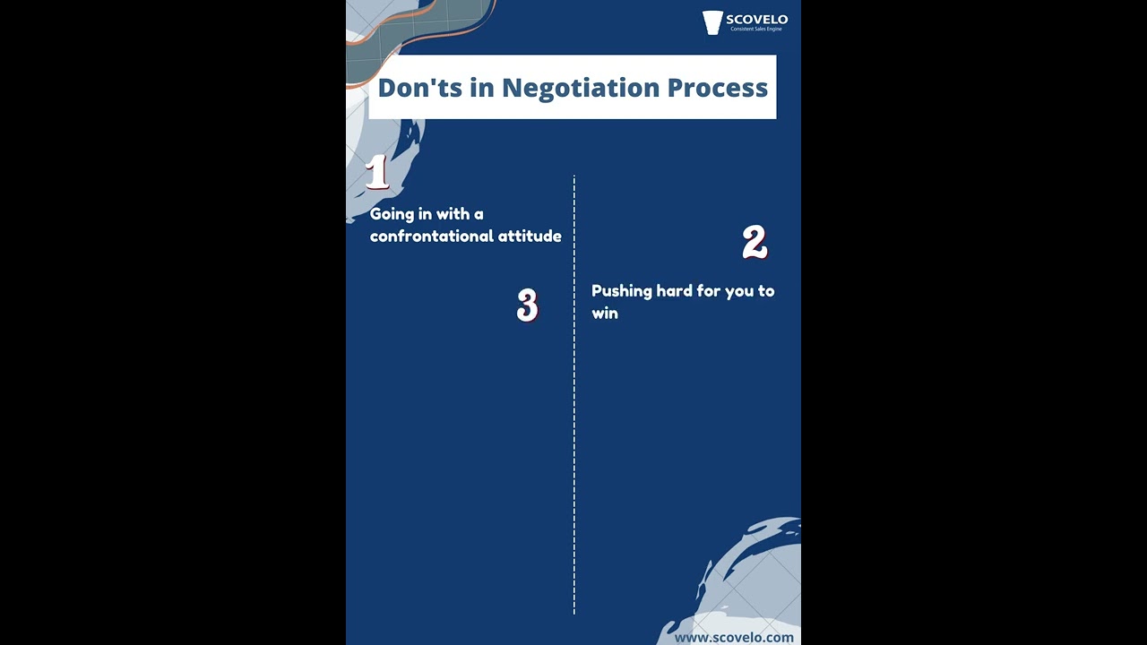 learn how to negotiate | Don'ts In Negotiation Process