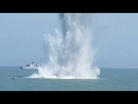 Underwater mine explosion