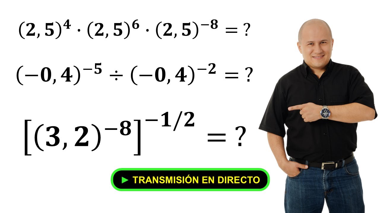 En vivo 🔴 Potenciación de números decimales #julioprofe