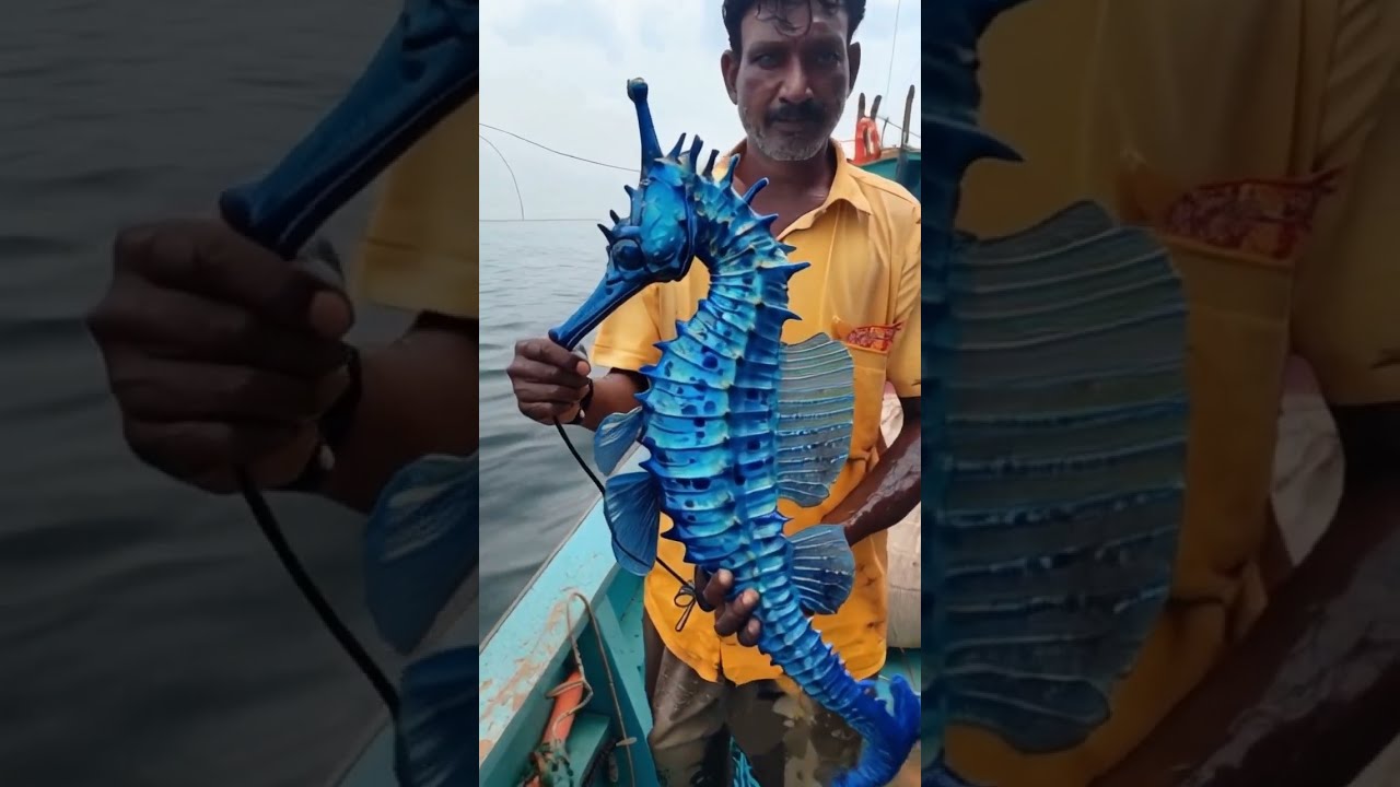 Blue Giant Seahorse Caught On Camera 