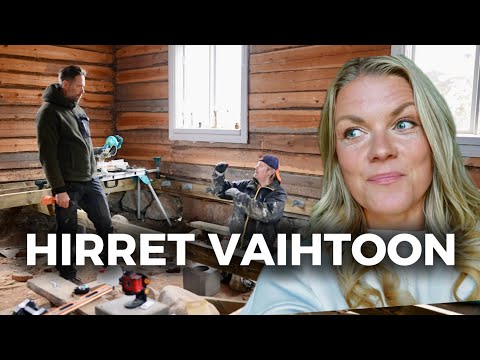 Hirsien vaihtoa ja lattian rakentamista | Elämää saaristossa