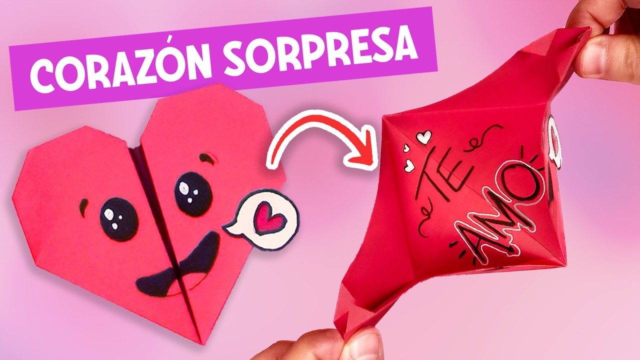 Corazón de Origami Fácil para San Valentín