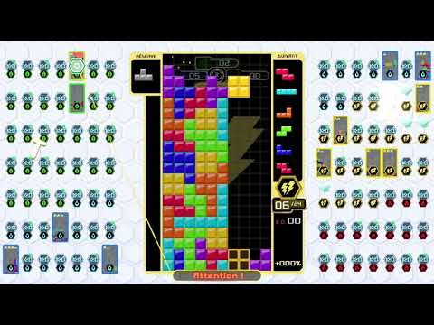 [Tetris 99] i will not go down easily (1 vs 4, 0% vs 100% + 100% + 25% + 75%, 742 lines cleared)