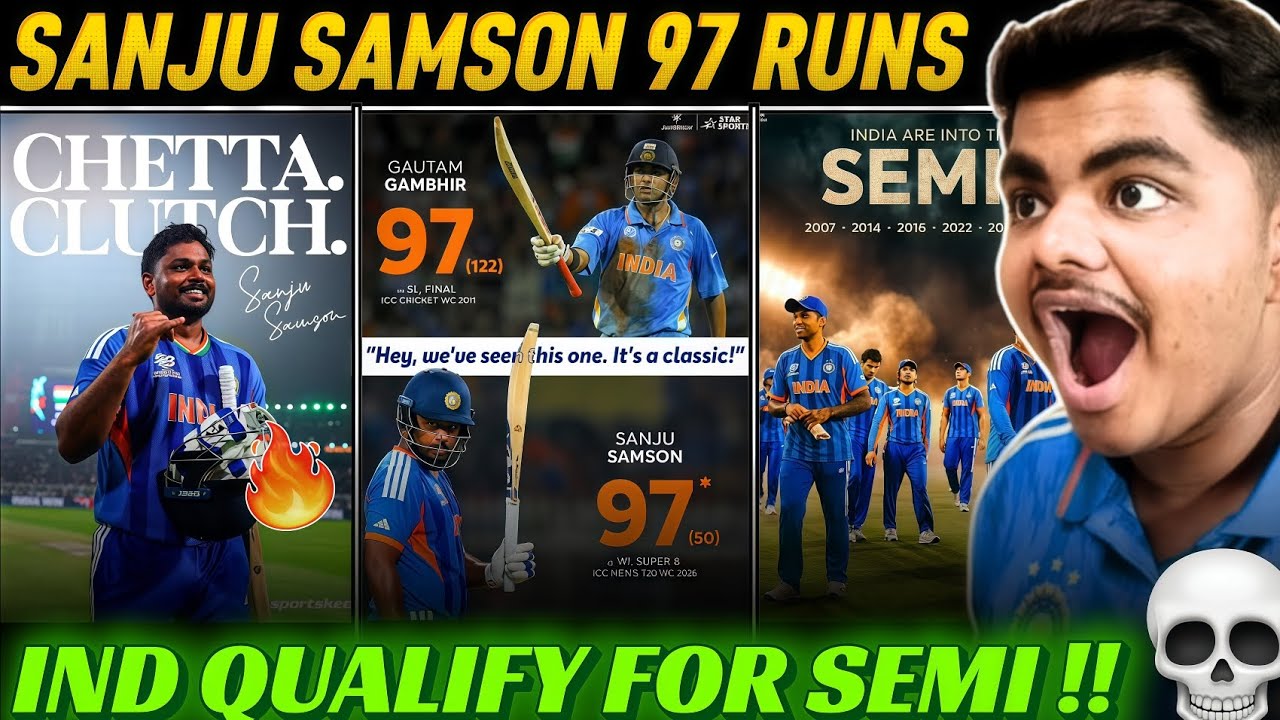 REVENGE 😱 !! SANJU SAMSON 97 RUNS 🔥 | INDIA INTO SEMI FINAL 🤯 | IND vs WI SUPER 8 HIGHLIGHTS 2026 🙌