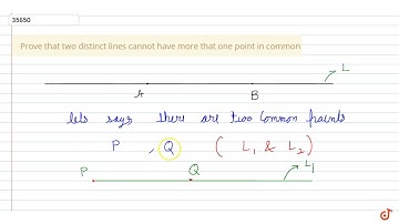 Prove that two distinct lines cannot have more that one point in common
