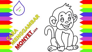 Cara menggambar MONYET untuk anak TK | Nawa Art belajar menggambar dan mewarnai itu mudah