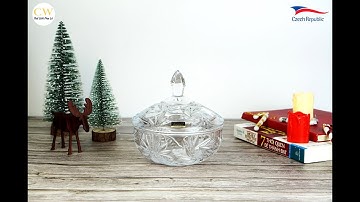 Âu Thố Đựng Mứt Kẹo Pha Lê Tiệp Khắc Bohemia Pinwheel Cao Cấp