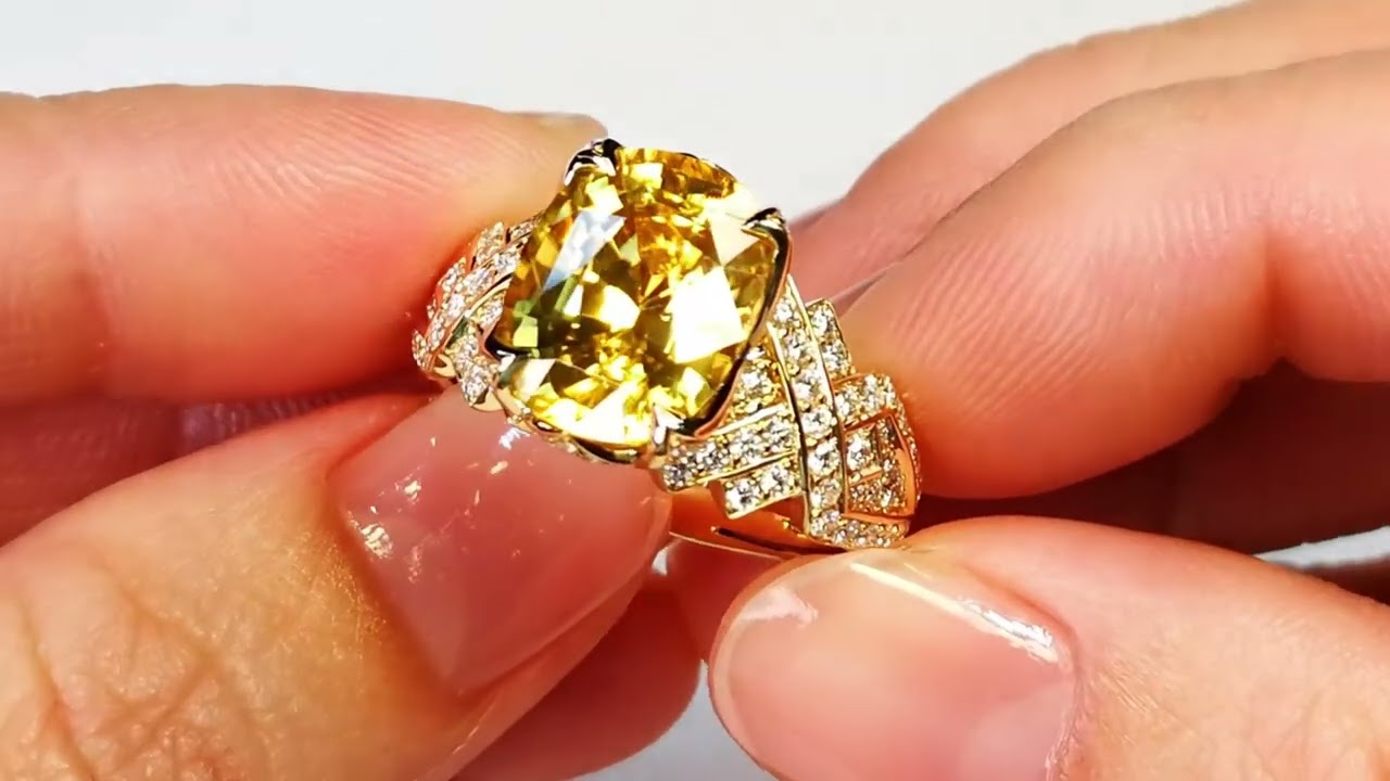 Aylas Crackled Zircon ring - Gold plated semi precious gemstone - Handmade  in Ottoman Style | Ayla's Gems