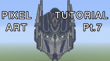 Minecraft Pixel Art Tutorial - Optimus Prime Transformers Part 7