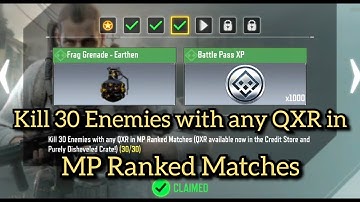 Call Of Duty Mobile Kill 30 Enemies with any QXR in MP Ranked Matches Task Complete