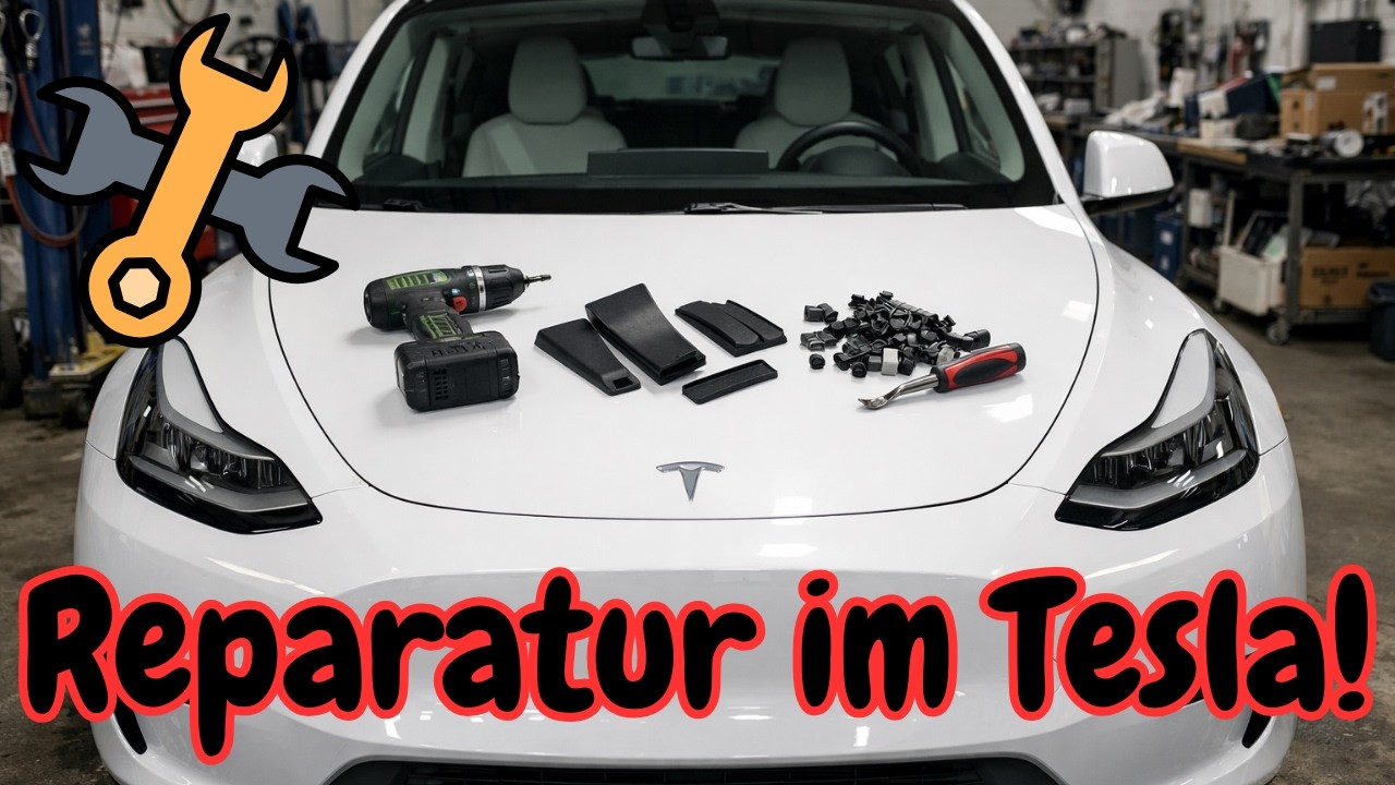 SCHÄDEN werden behoben! -- Div. Reparaturen im vorderen Innenraum beim Model Y
