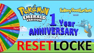 Pokémon Emerald Randomizer RESETlocke Nuzlocke Wheel Challenge - One-Year Anniversary Celebration!