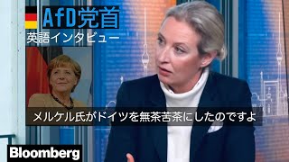 [字幕] AfD（ドイツのための選択肢）アリス・ワイデル共同党首へのブルームバーグによる英語での政策インタビュー [2/2]