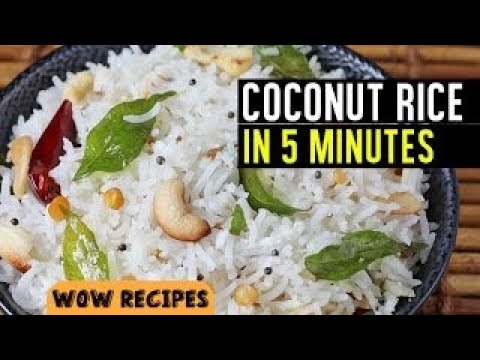 Coconut Rice Recipe   Kerala Special Tasty Coconut Rice Recipe   Indian Recipes   WOW Recipes