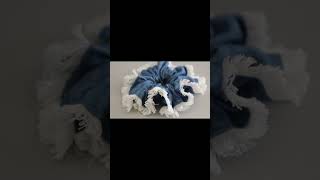 Easy denim scrunchie DIY #DenimScrunchie #DIYShorts  #Handmade #RecycledFashion #NulaStyles