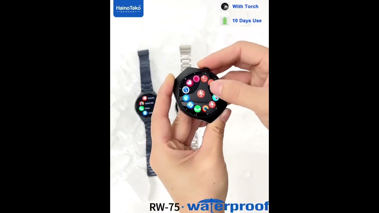 Hainoteko Rw-75 Waterproof – Smart Watch Bluetooth Avec Ecran Amoled