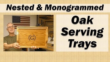 Nested and Monogrammed Oak Serving Trays