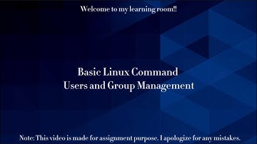 Basic Linux Command : Users and Groups Management