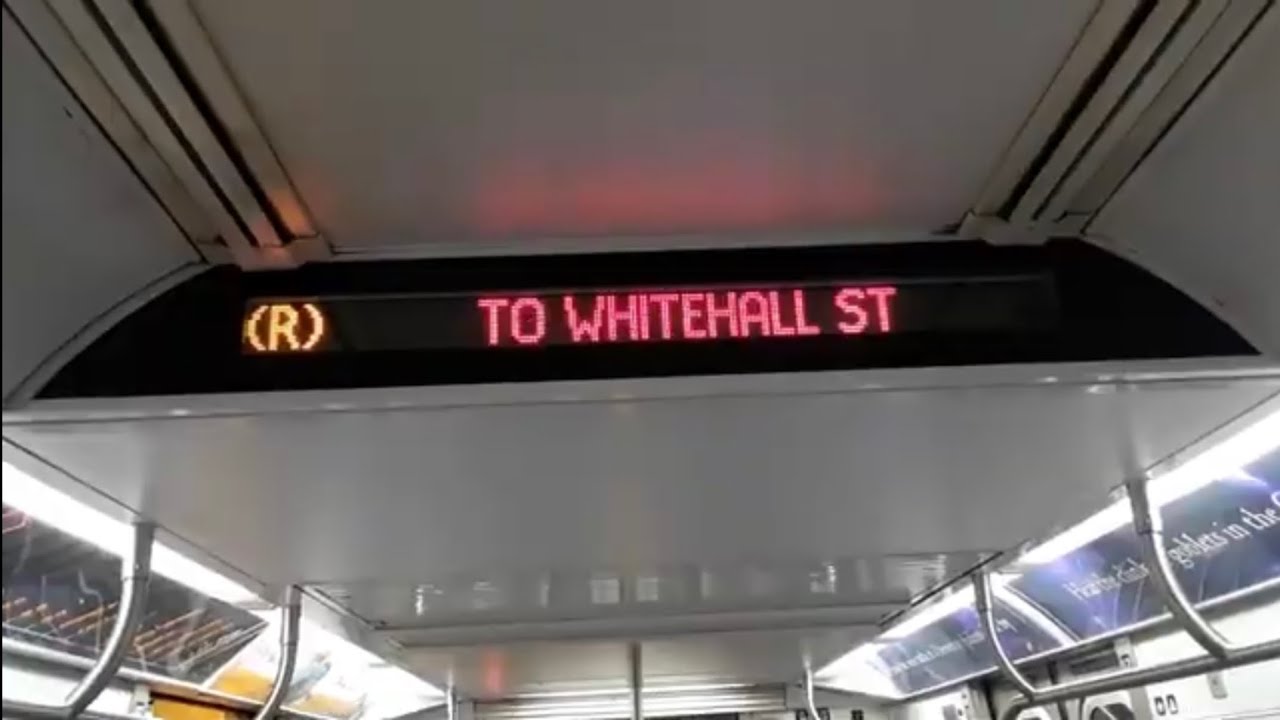 (Late night ride)BMT 4 Avenue Line: R160A R train ride from Bay Ridge-95 St to Whitehall St 