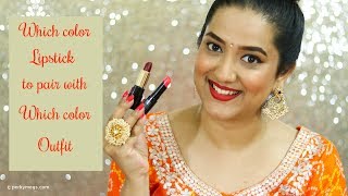 Which Color Lipstick to pair with which Color Outfit | Festive Special | Perkymegs