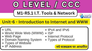 IT Tools & Network Basics (M1-R5) || Class 34 || Unit-6 Part-3 | O Level in Hindi Computer G