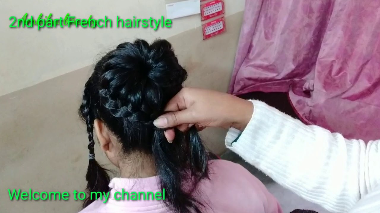 French juda hairstyle/फ्रेंच जुड़ा हेयर स्टाइल सिंपल YouTube
