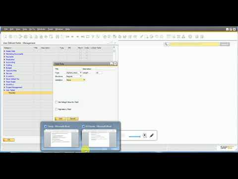 SAP BUSINESS ONE - HOW TO CREATE UDT, UDF AND UDO_PART 1