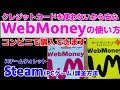 WebMoney　ウェブマネー（プリペイドギフトカード）の使い方　Steam　スチームでのゲーム課金 (APEXにも可）　スチームウォレットに追加する方法　一部入金もできます　残高照会方法