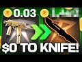 The 0 to knife challenge on csgoroll