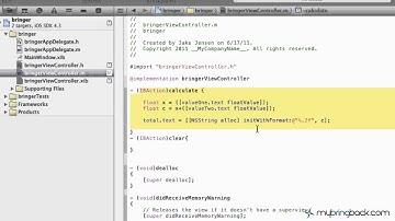 Learn Xcode 4 Tutorial iOS iPad iPhone 1.5  Implementing Methods Actions