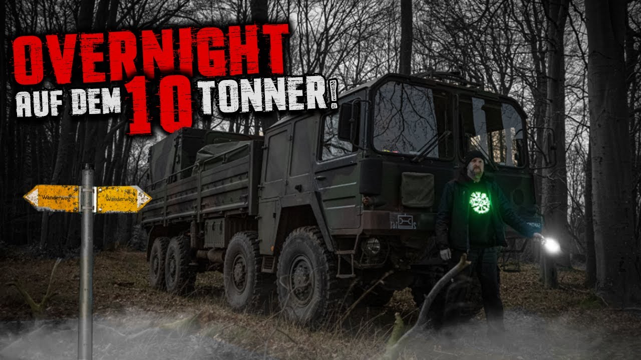 ALTE ABGEROCKTE HÜTTE IM WALD GEFUNDEN 🤷‍♂️ MIT HÄNGEMATTE AUF DEM 8x8 10 TONNER KAT - OVERNIGHT