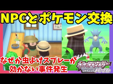 ナゾの現象発生 虫よけスプレーがきかない Npcとポケモン交換 ダイパリメイク ポケモンブリリアントダイヤモンドシャイニングパール Youtube