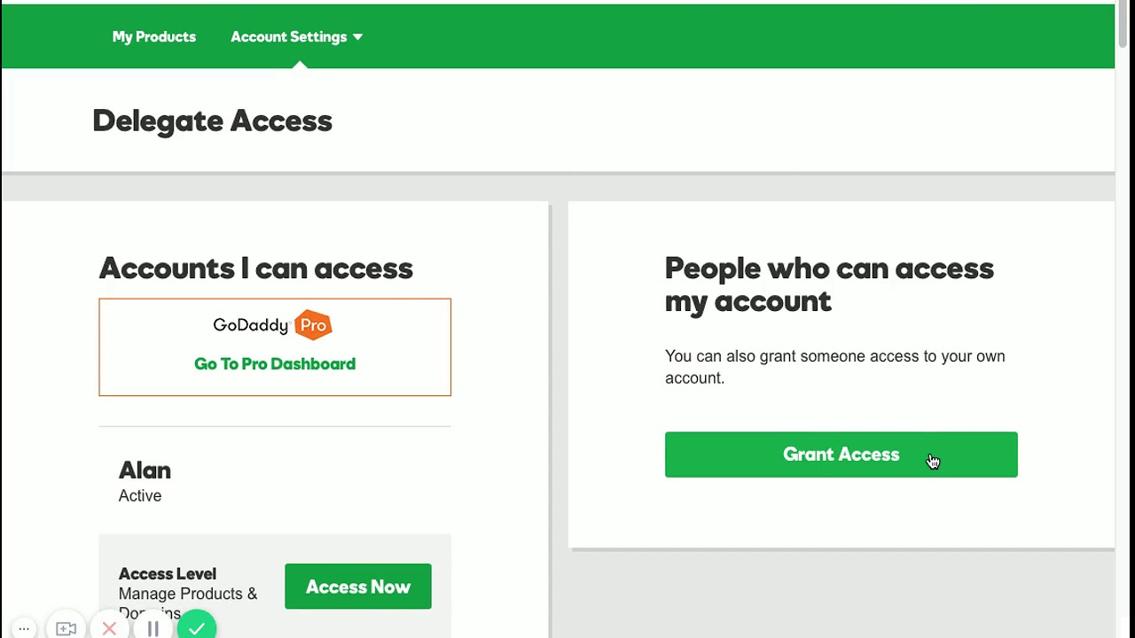 How To Delegate Access In GoDaddy YouTube