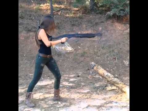 Girl shooting with shotgun! - YouTube